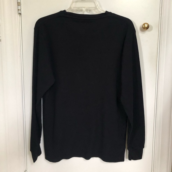 Men’s Blu Rock Black Thermal Waffle Knit T-Shirt Top - Picture 6 of 16